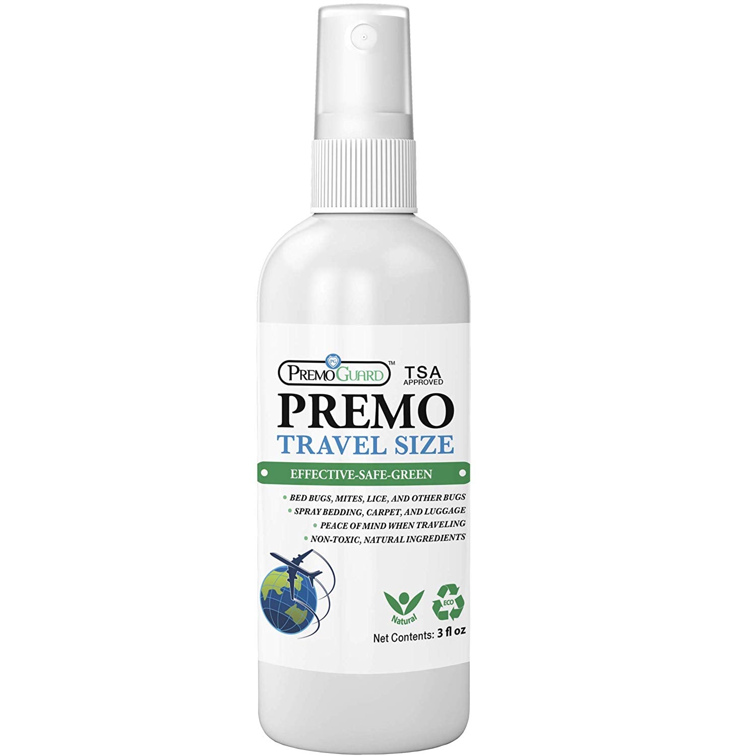 Bed Bug & Mite Killer Spray – 3 oz Travel Size – Natural Non Toxic