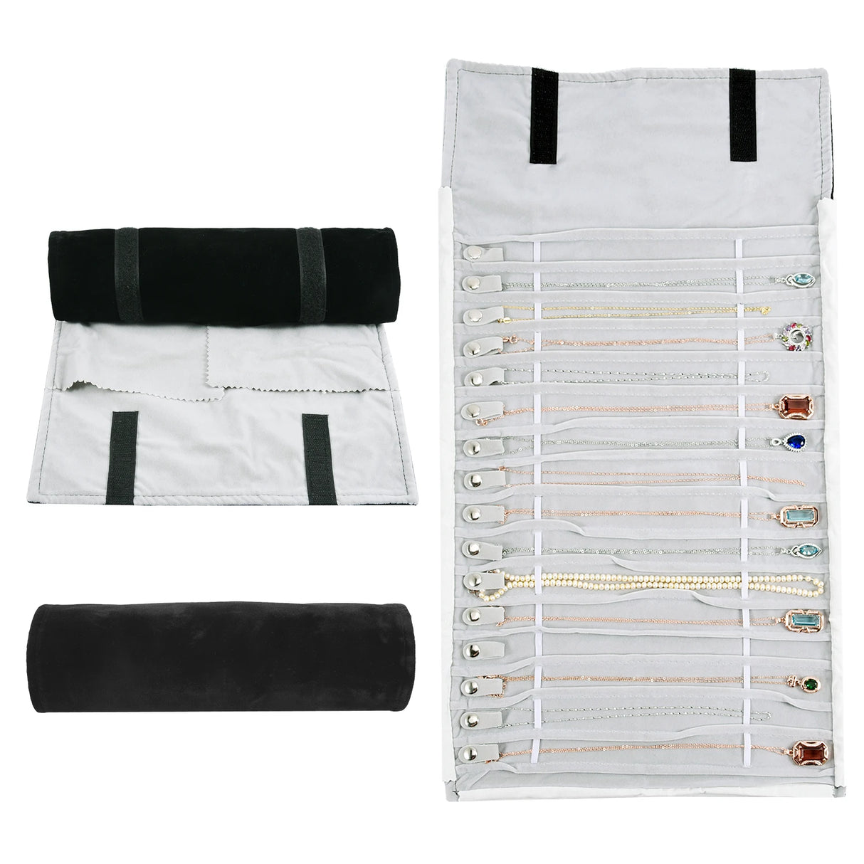 Travel Jewelry Necklace Display Holder Storage Roll