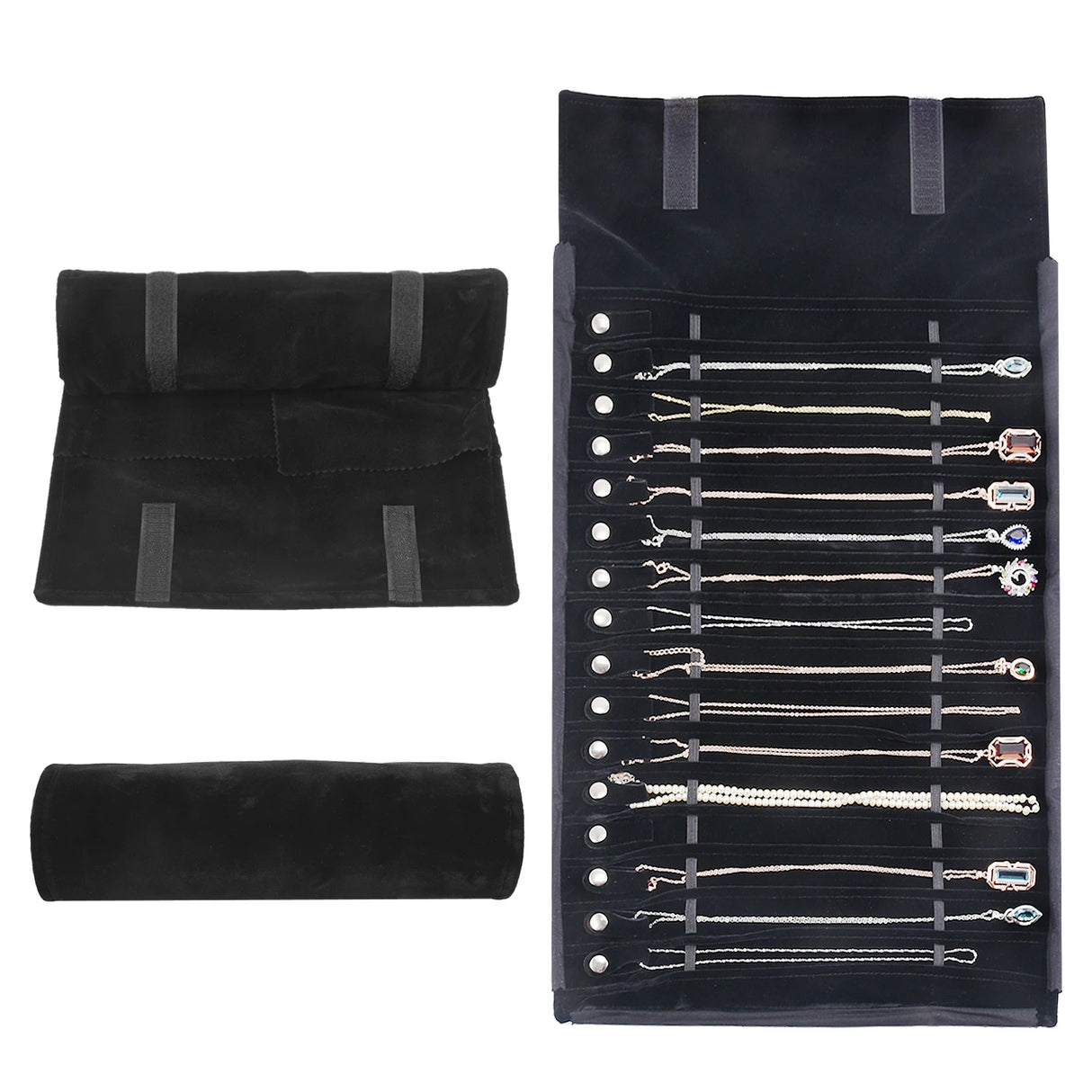 Travel Jewelry Necklace Display Holder Storage Roll