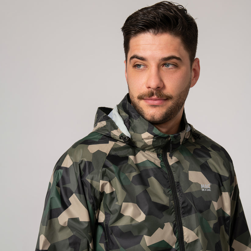 Green Camo Mac-In-A -Sac Origin II Rain Coat