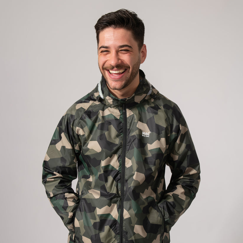 Green Camo Mac-In-A -Sac Origin II Rain Coat
