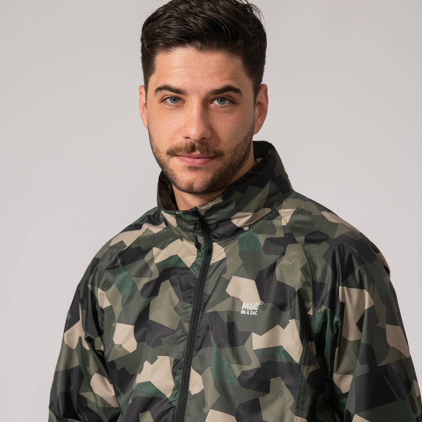 Green Camo Mac-In-A -Sac Origin II Rain Coat