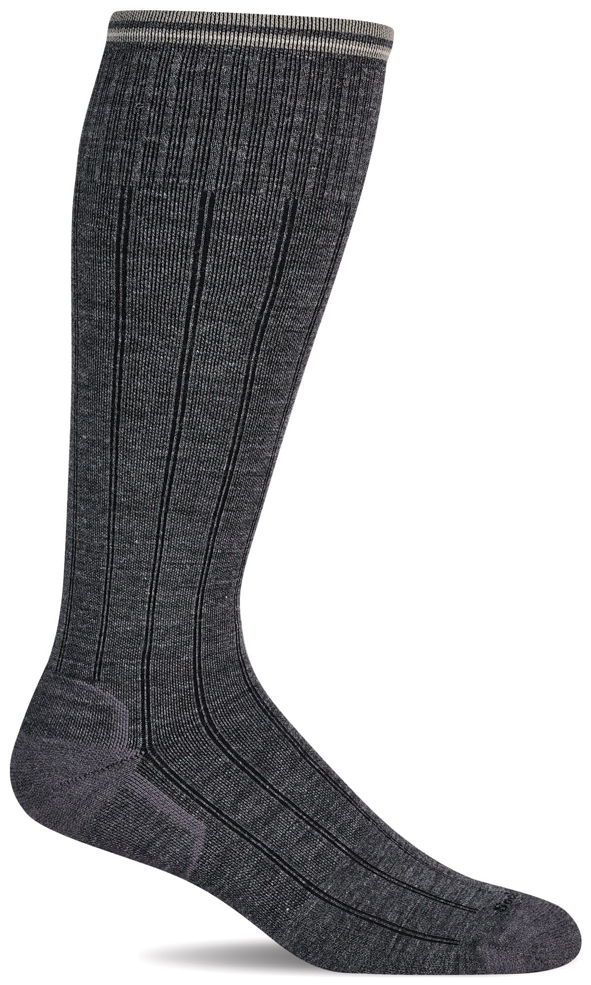 Men's High Rise Rib | Moderate Graduated Compression Socks | Wide Calf Fit by Sockwell