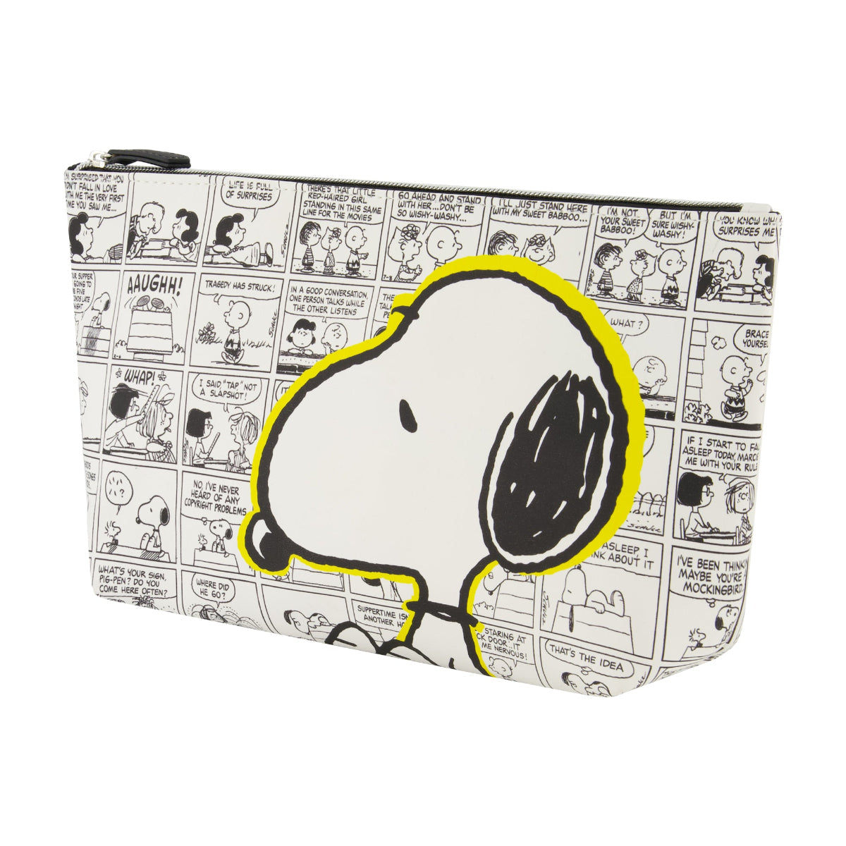 Peanuts Snoopy Comic Strip White Cosmetic Bag