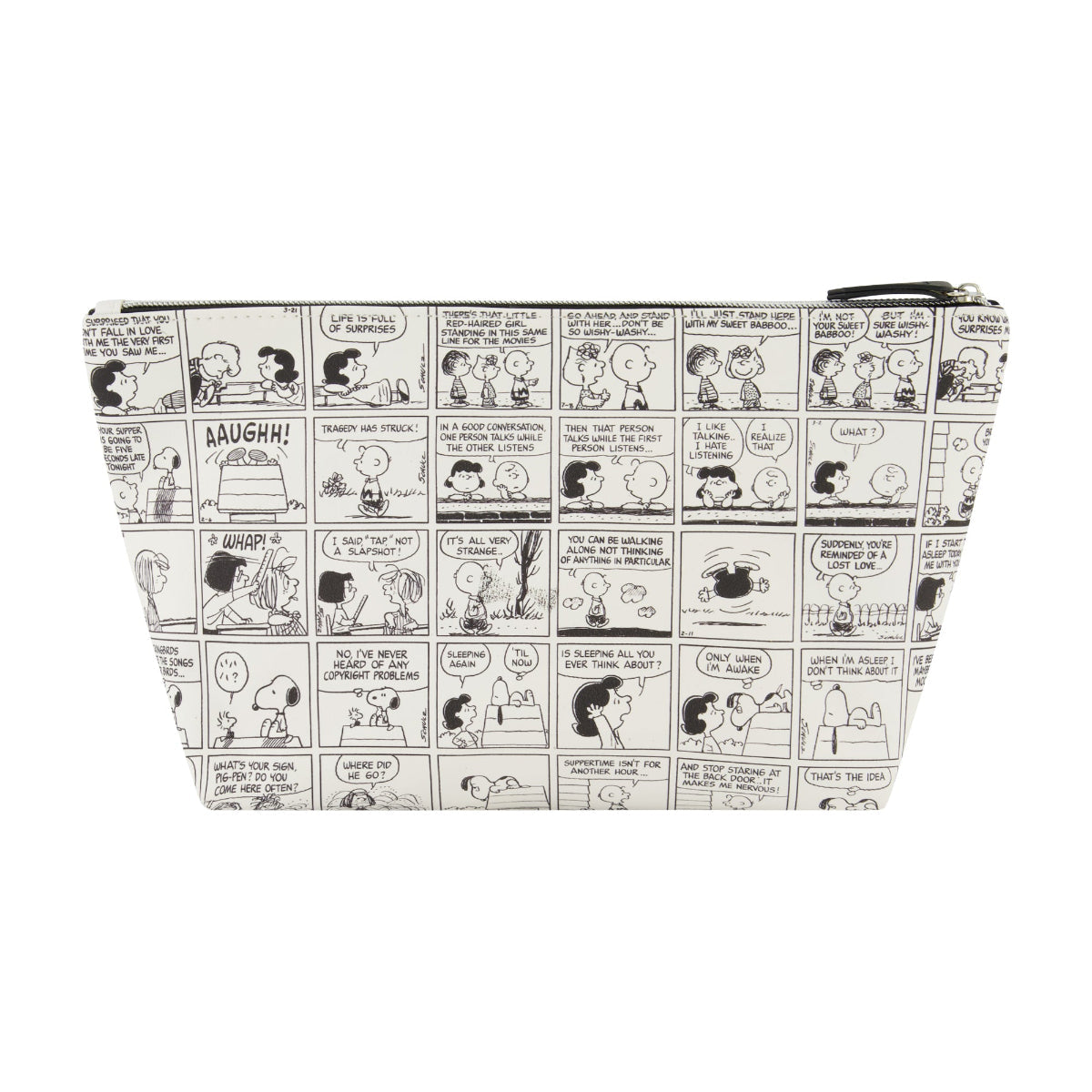 Peanuts Snoopy Comic Strip White Cosmetic Bag