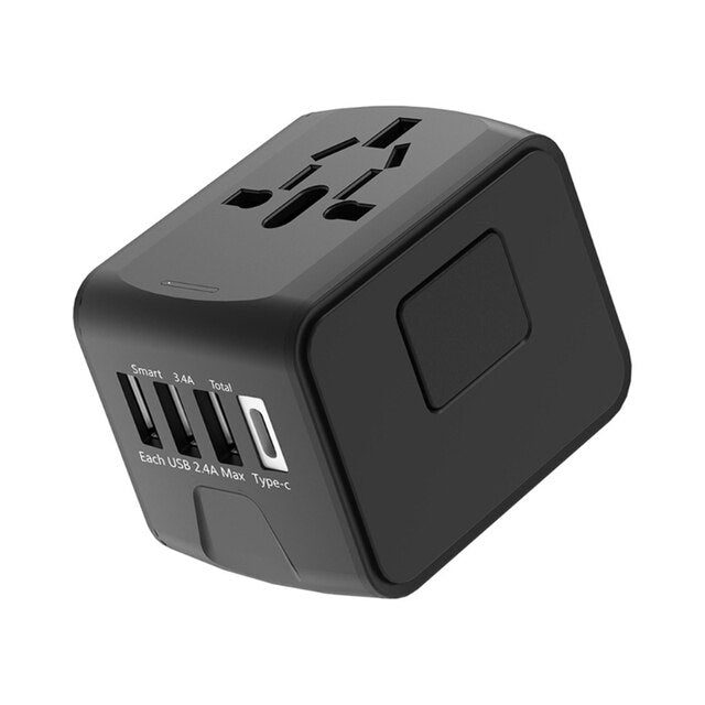 Universal Plug Adapter With 3 USB & 1 Type-C port