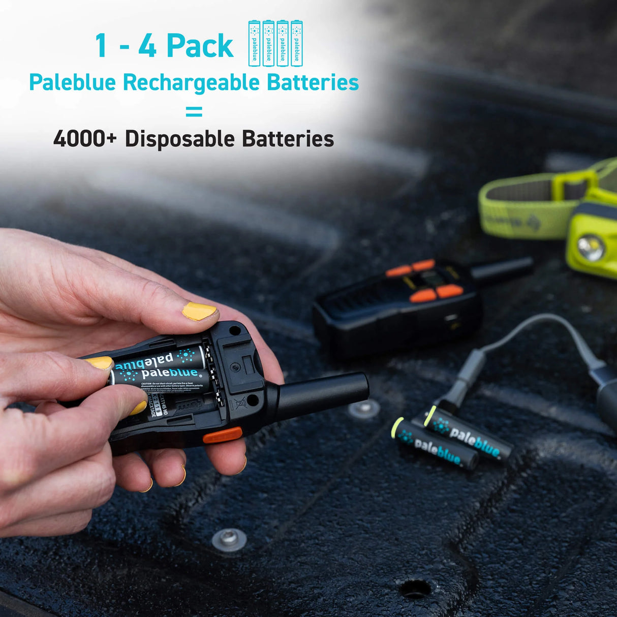 AAA 4-Pack Rechargeable Batteries by Pale Blue