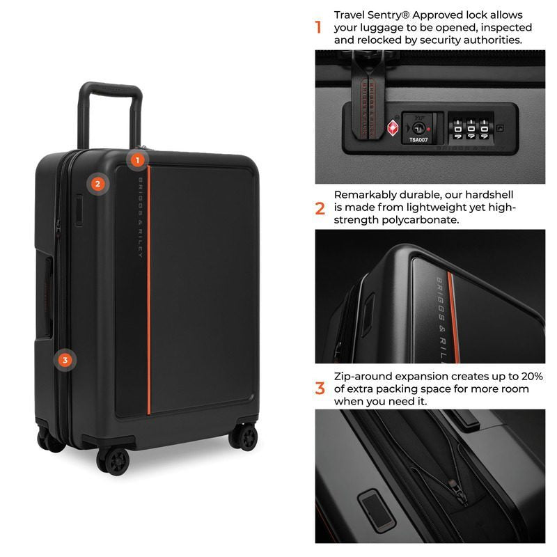 ZDX Medium 27“ Hardside Checked Expandable Spinner, Briggs & Riley