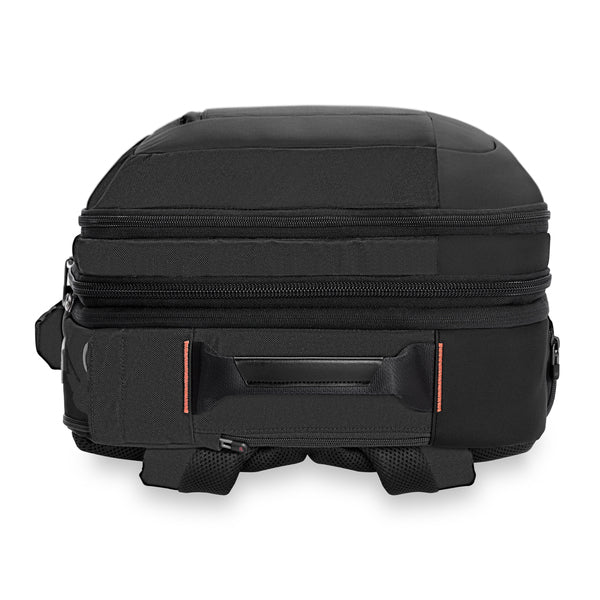 Briggs & Riley ZDX Large Convertible Backpack/Duffle in Black - Top View, Converted to Briefcase/Duffle Mode
