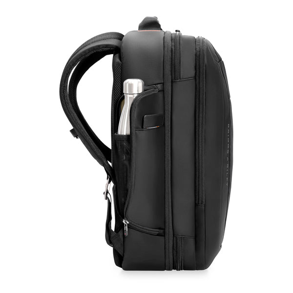 Briggs & Riley ZDX Large Convertible Backpack/Duffle in Black - Side Water Bottle Pocket