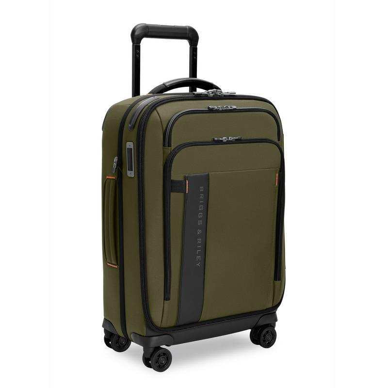 Briggs & Riley ZDX Domestic 22-inch expandable carry-on spinner in Hunter Green - 3/4 view
