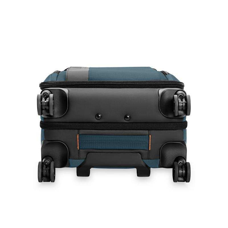 Briggs & Riley ZDX Domestic 22-inch expandable carry-on spinner in Ocean - Bottom View