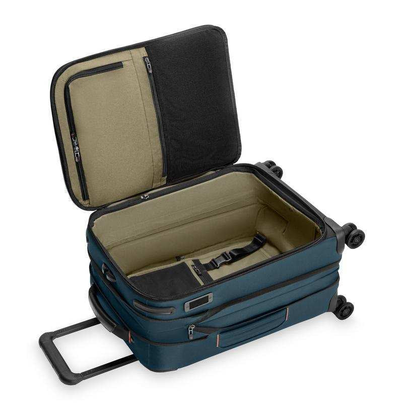 Briggs & Riley ZDX Domestic 22-inch expandable carry-on spinner in Ocean - Interior Details