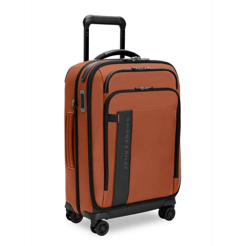 Briggs & Riley ZDX Domestic 22-inch expandable carry-on spinner in Canyon - 3/4 view