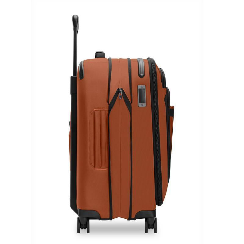 Briggs & Riley ZDX Domestic 22-inch expandable carry-on spinner in Canyon - Side View Expanded