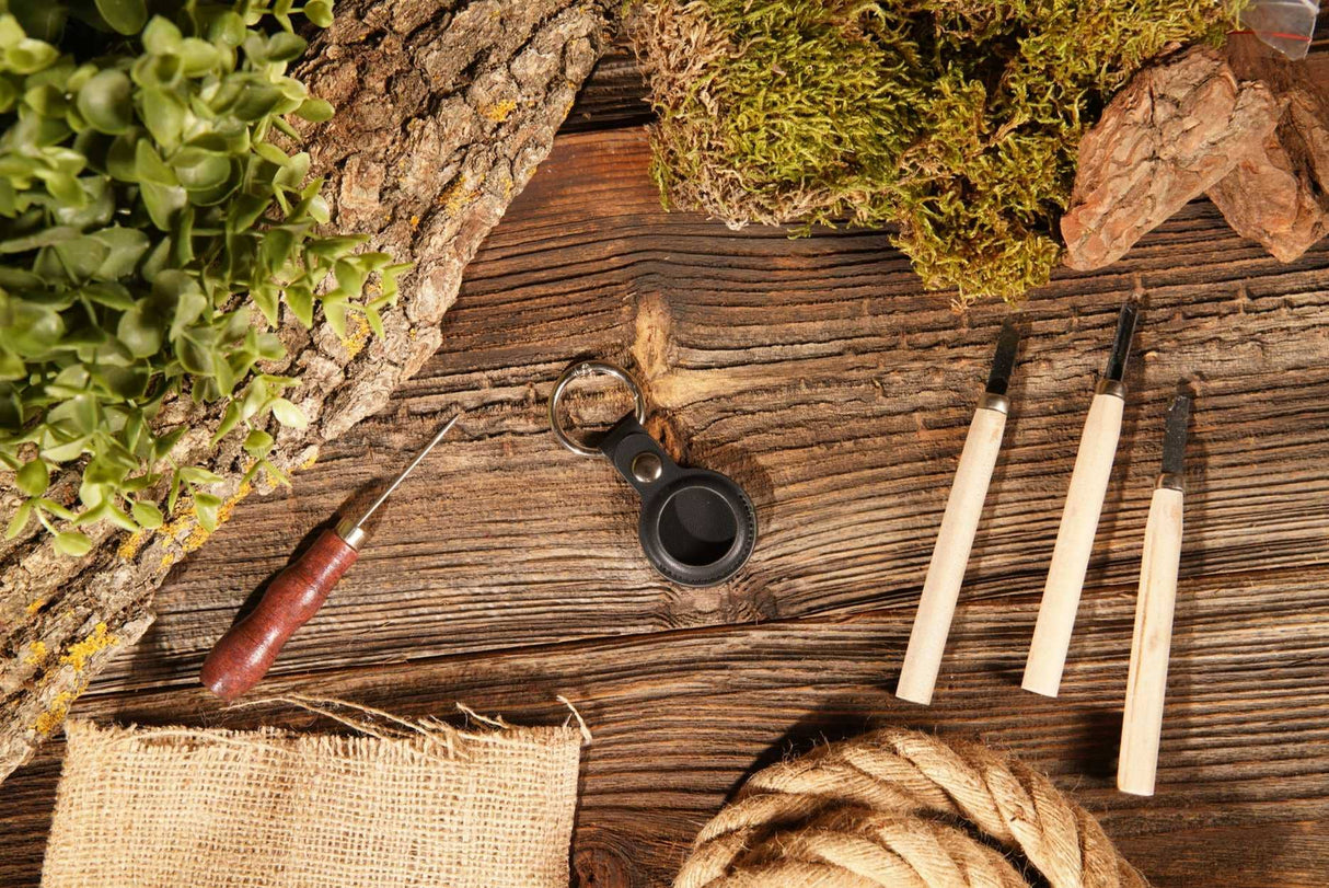 AirTag Case | Leather AirTag Keychain | Key Ring Holder