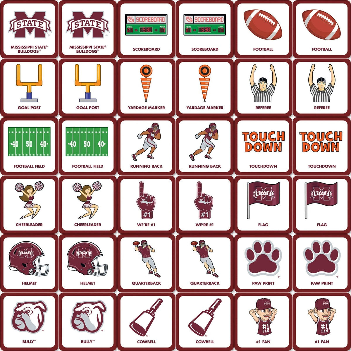 Mississippi State Bulldogs Matching Game