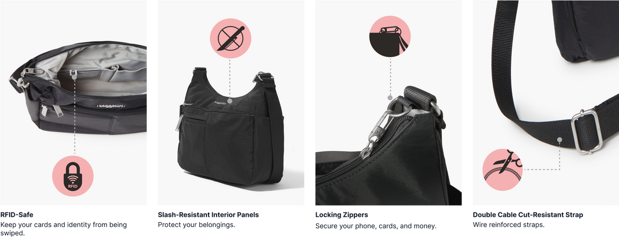 Securtex Anti-Theft Free Time Crossbody Bag, by - Baggalini