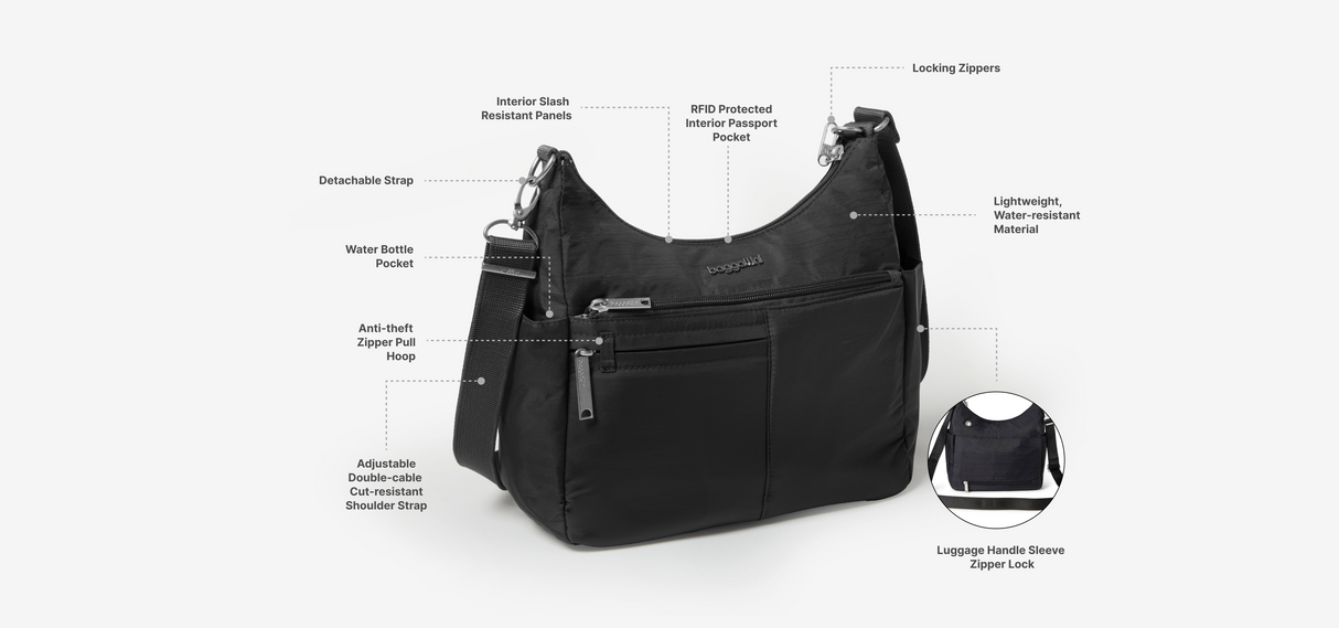 Securtex Anti-Theft Free Time Crossbody Bag, by - Baggalini