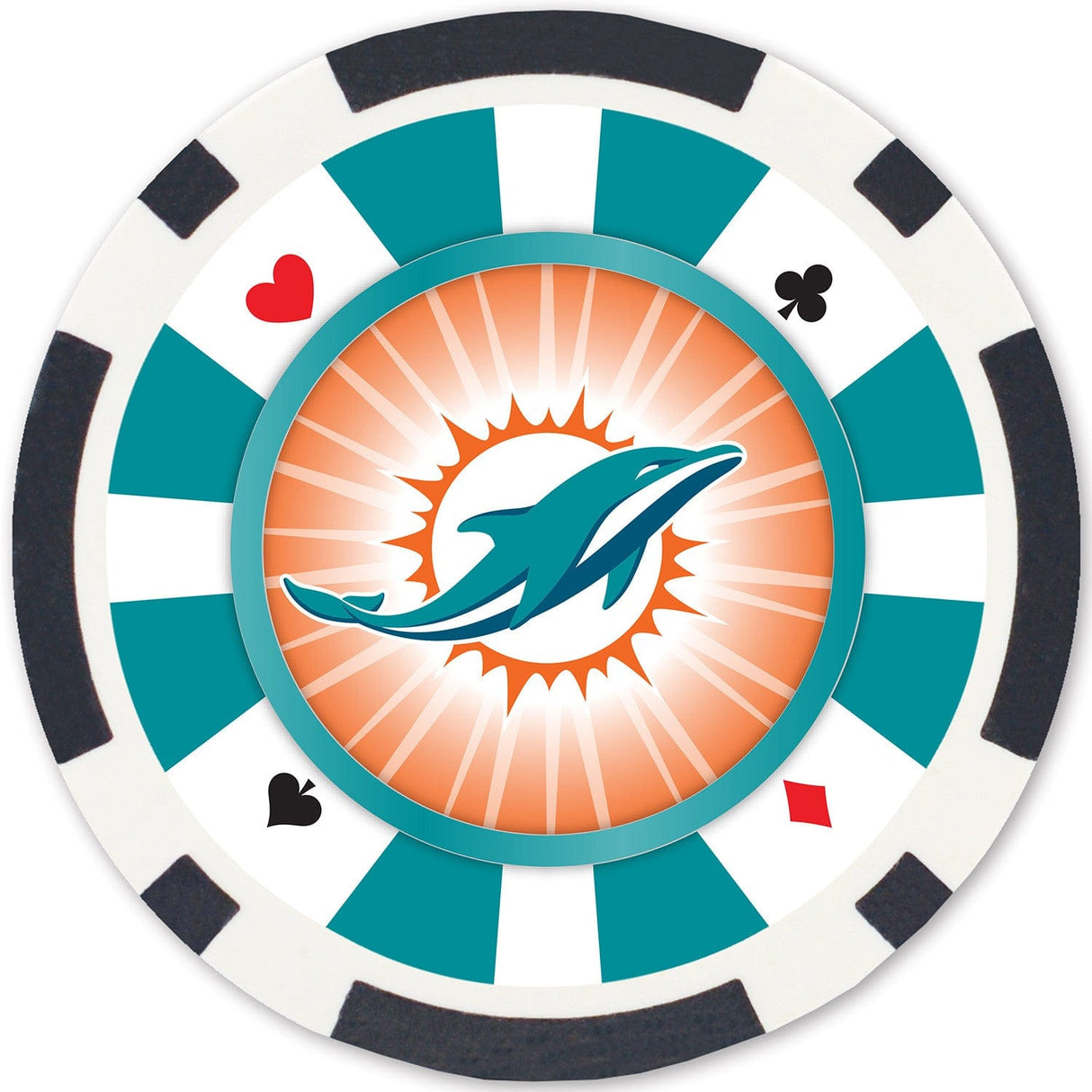 Miami Dolphins 100 Piece Poker Chips