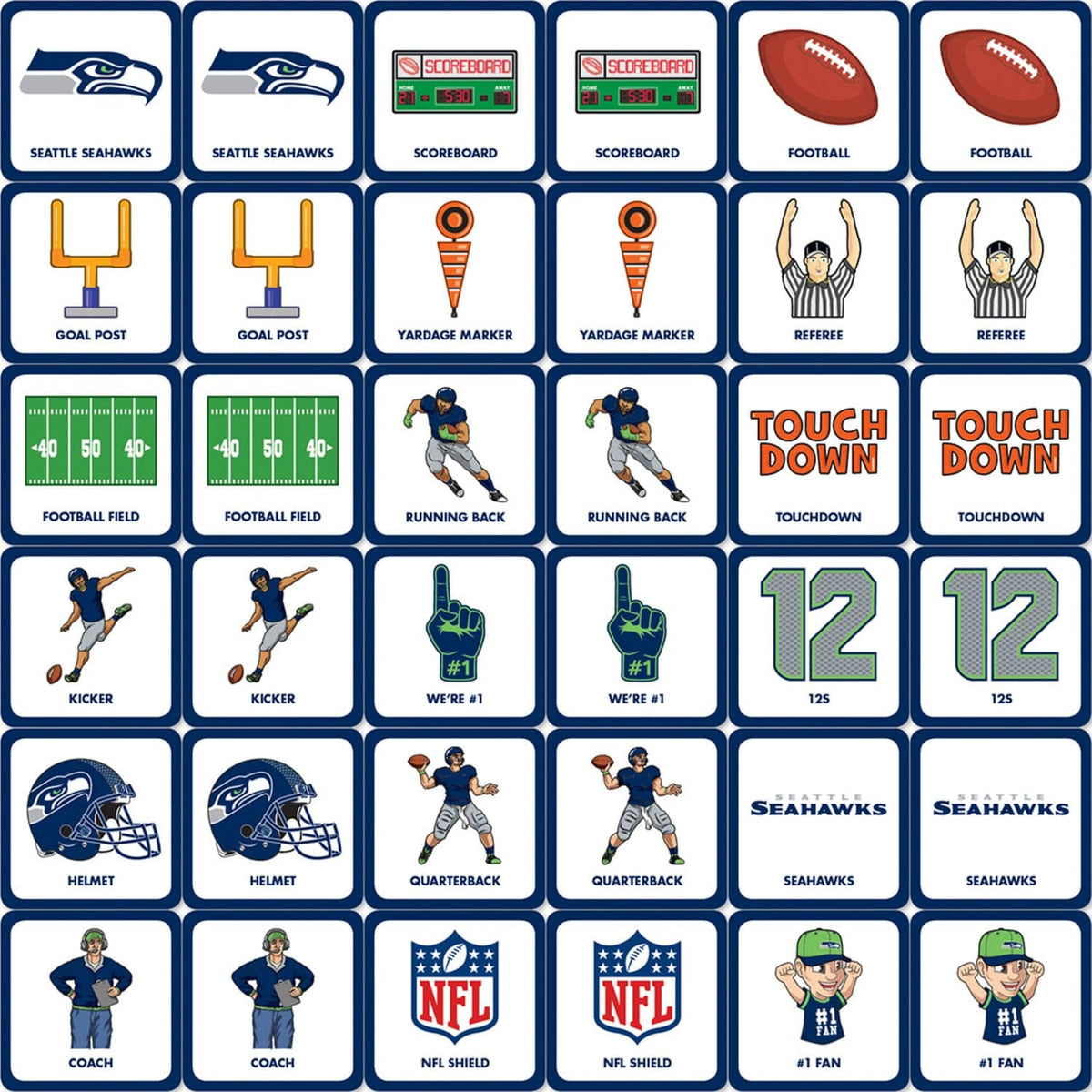 Seattle Seahawks Matching Game