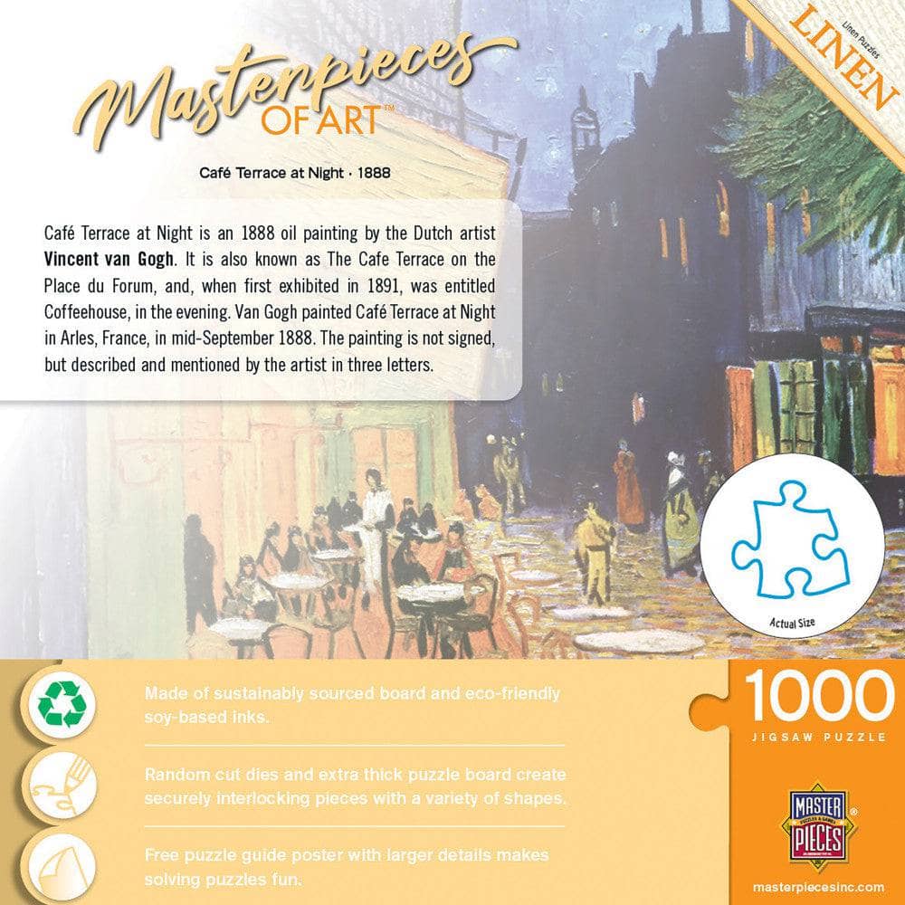 MasterPieces of Art - Cafe Terrace at Night 1000 Piece Jigsaw Puzzle