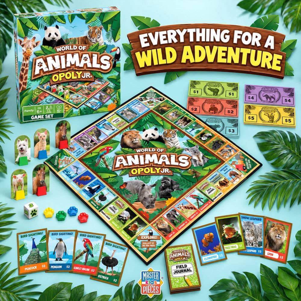 World of Animals Opoly Junior Board Game