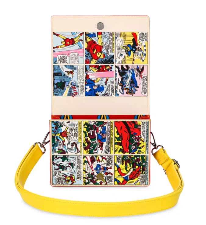 Disney Parks Avengers Marvel Comic Book Loungefly Crossbody Bag Purse