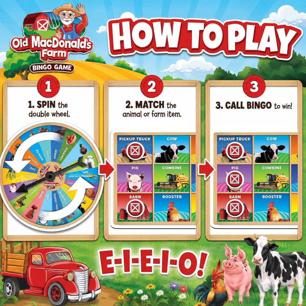 Old MacDonald's Farm Bingo Game