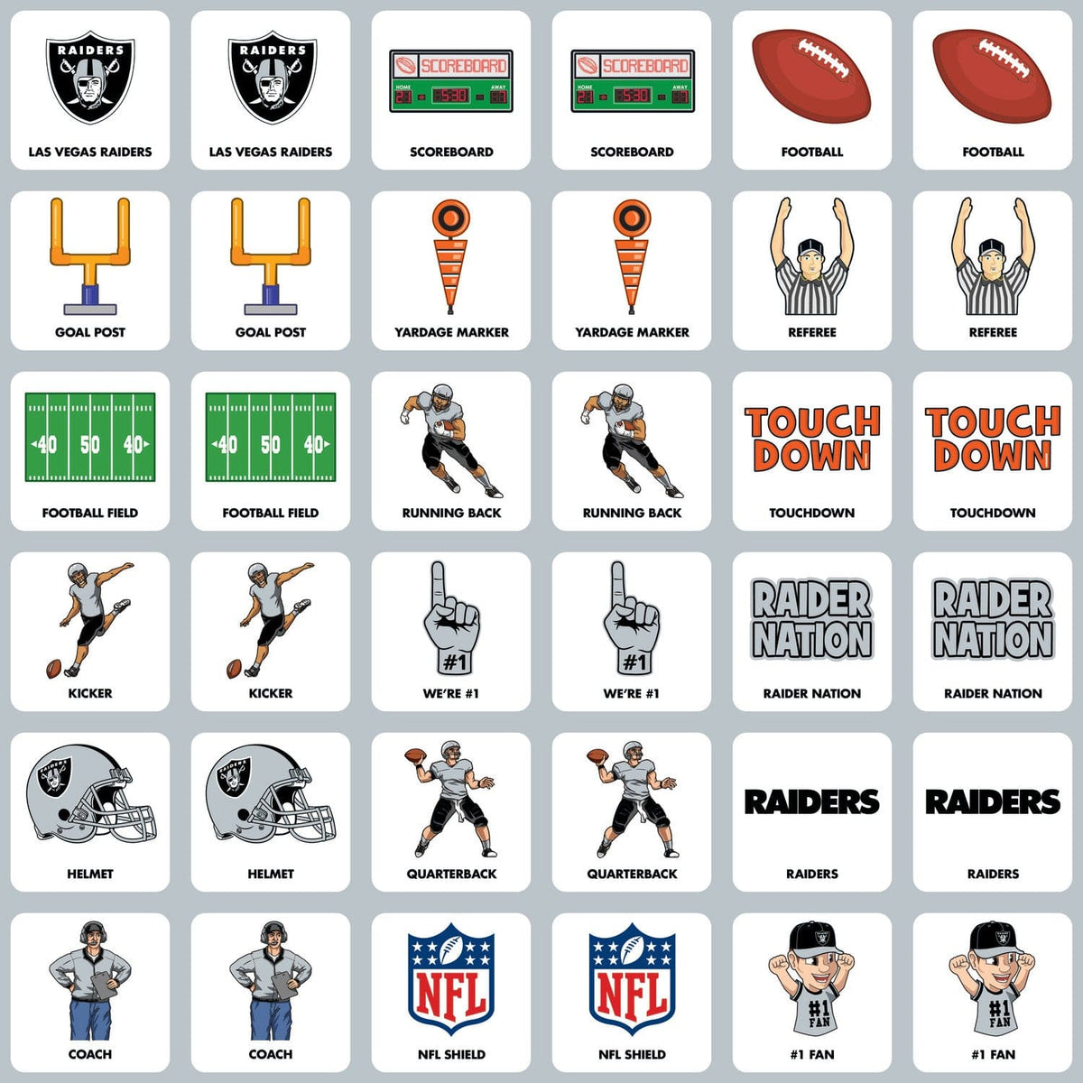 Las Vegas Raiders Matching Game