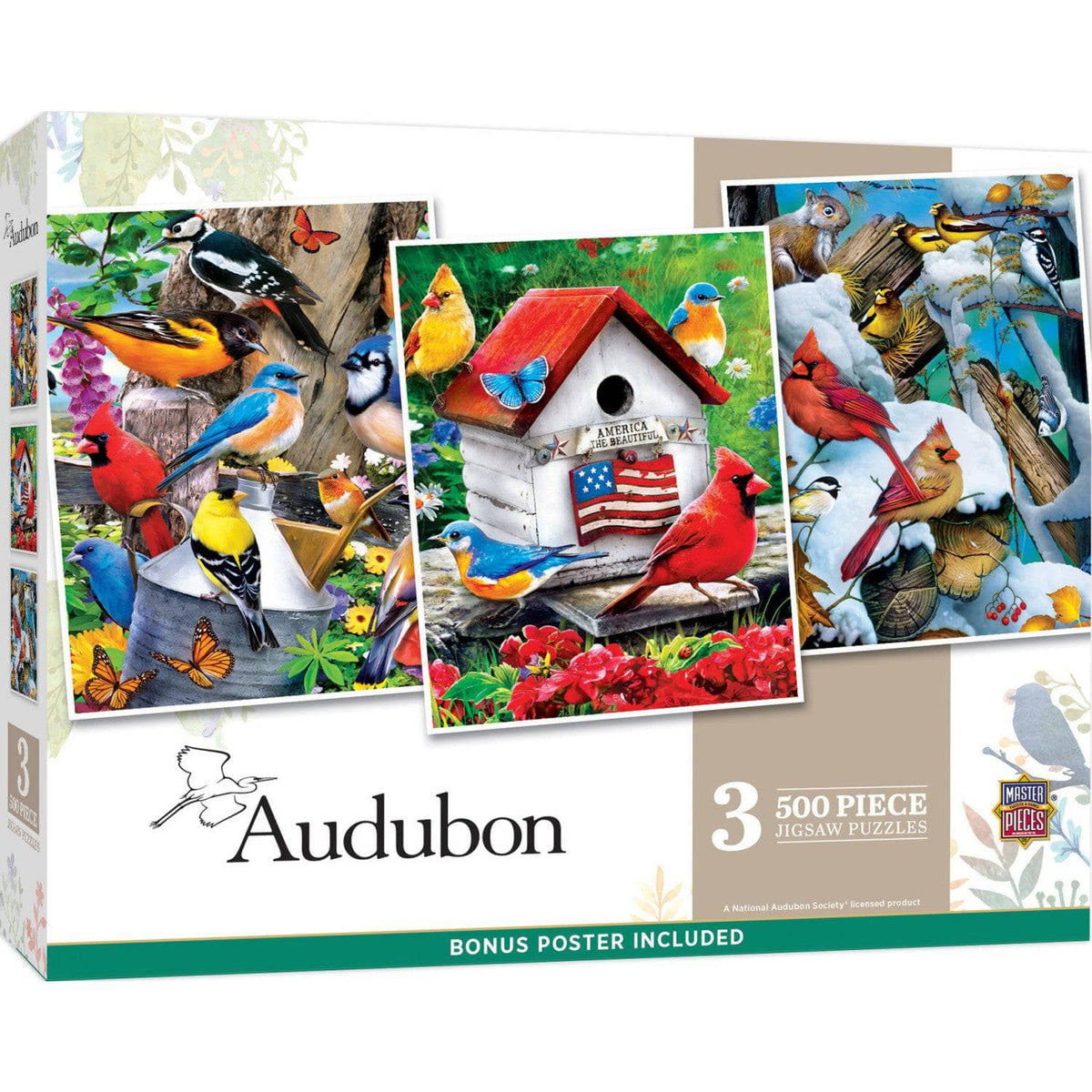 Audubon - 500 Piece Jigsaw Puzzles 3-Pack