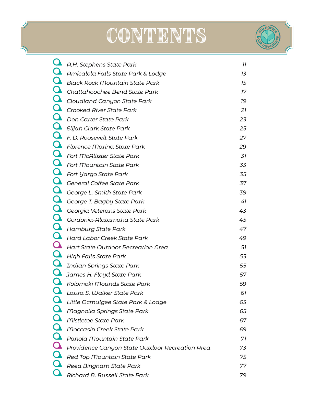 Georgia State Parks - Adventure Planning Journal
