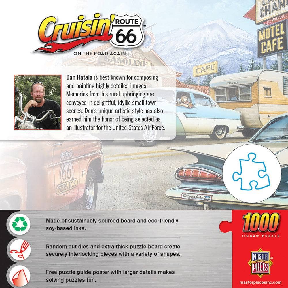 Cruisin' Route 66 - On the Road Again 1000 Piece Jigsaw Puzzle