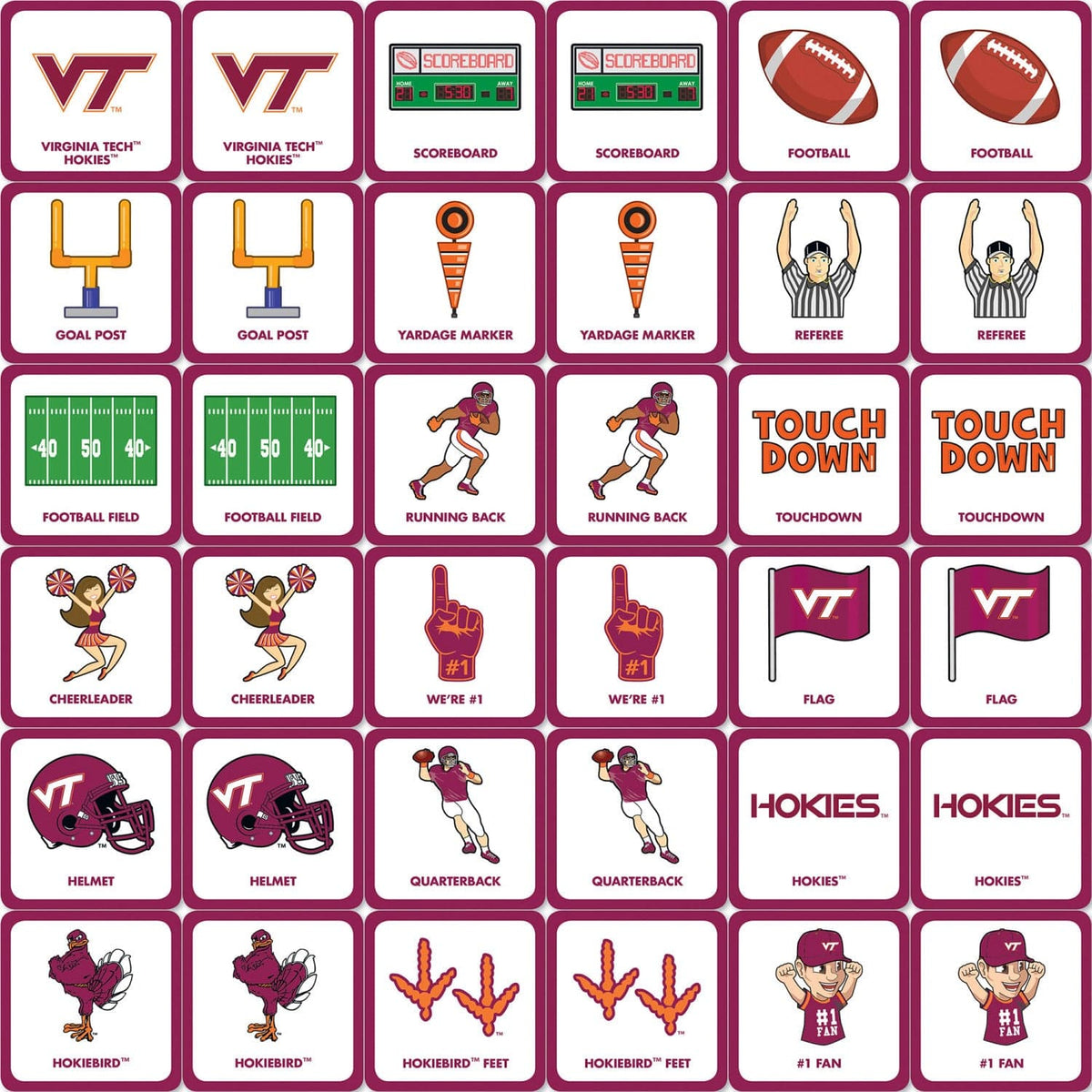 Virginia Tech Hokies Matching Game