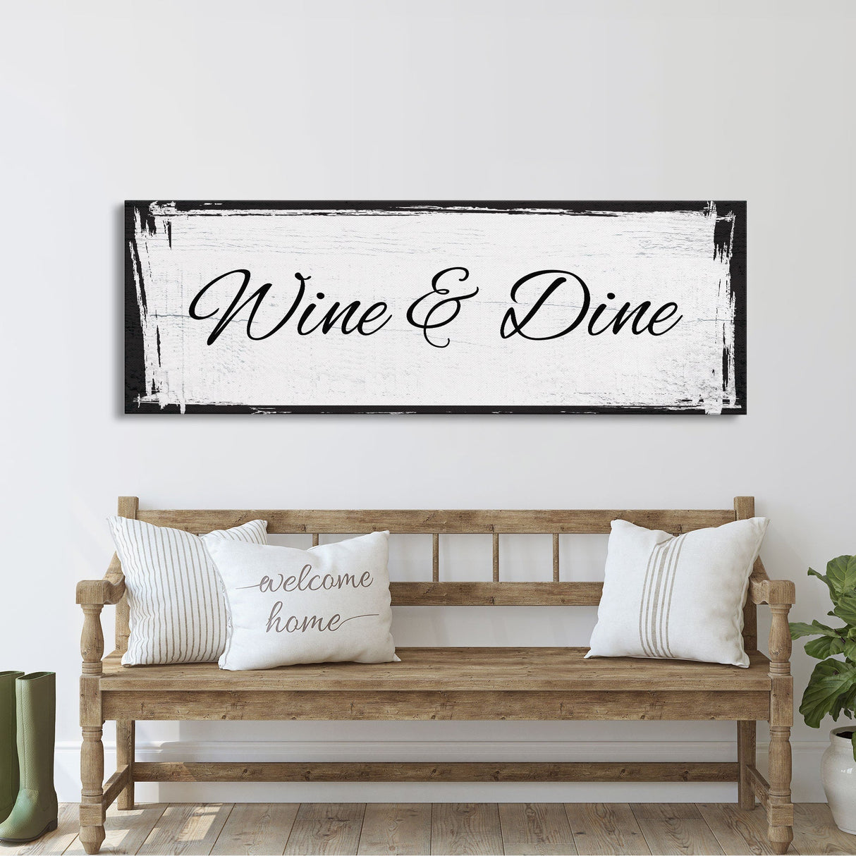 Kitchen canvas sign, wine and dine, sign for kitchen, kitchen wall art, wine sign, kitchen decor
