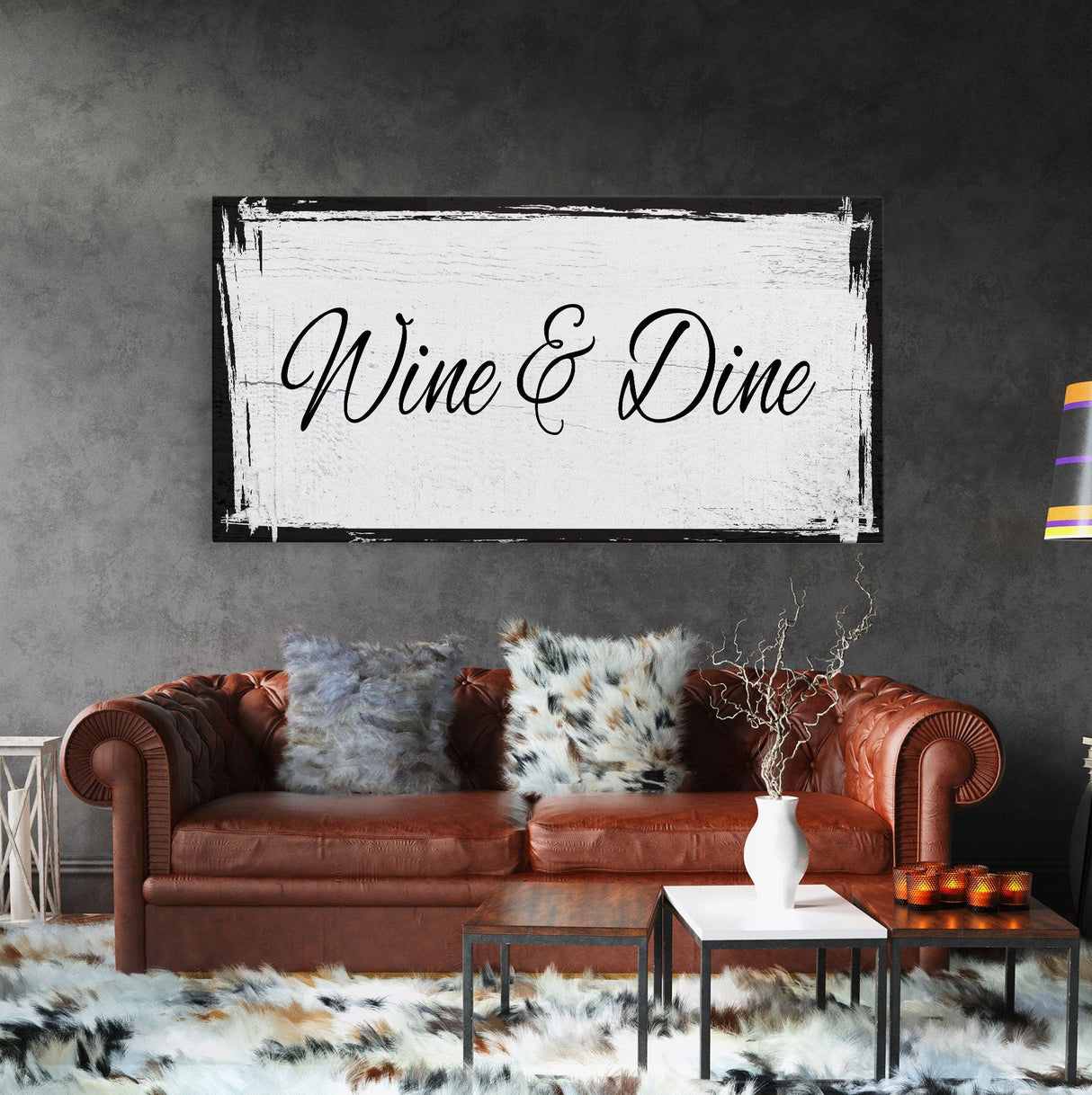 Kitchen canvas sign, wine and dine, sign for kitchen, kitchen wall art, wine sign, kitchen decor