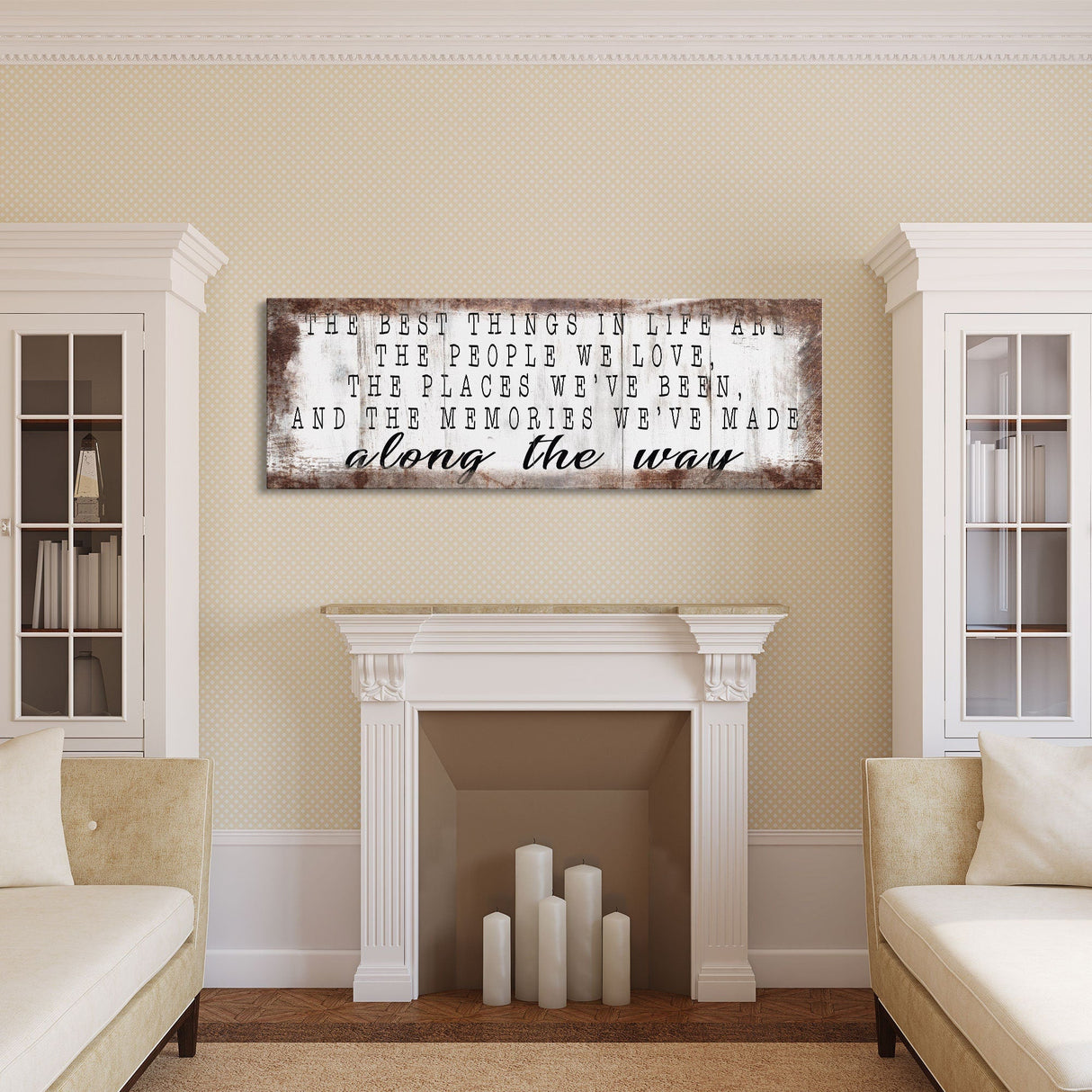 inspirational signs, the best things in life canvas sign, home decor sign, wood sign wall decor, motivational signs, the memories we've made