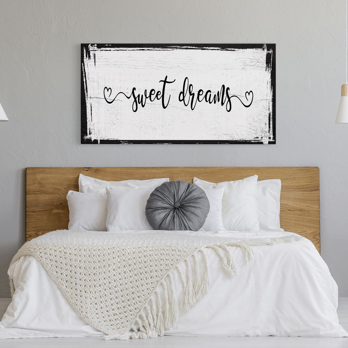sweet dreams sign, bedroom wall decor, canvas print, master bedroom decor, canvas framed sign, bedroom wall art, master bedroom sign