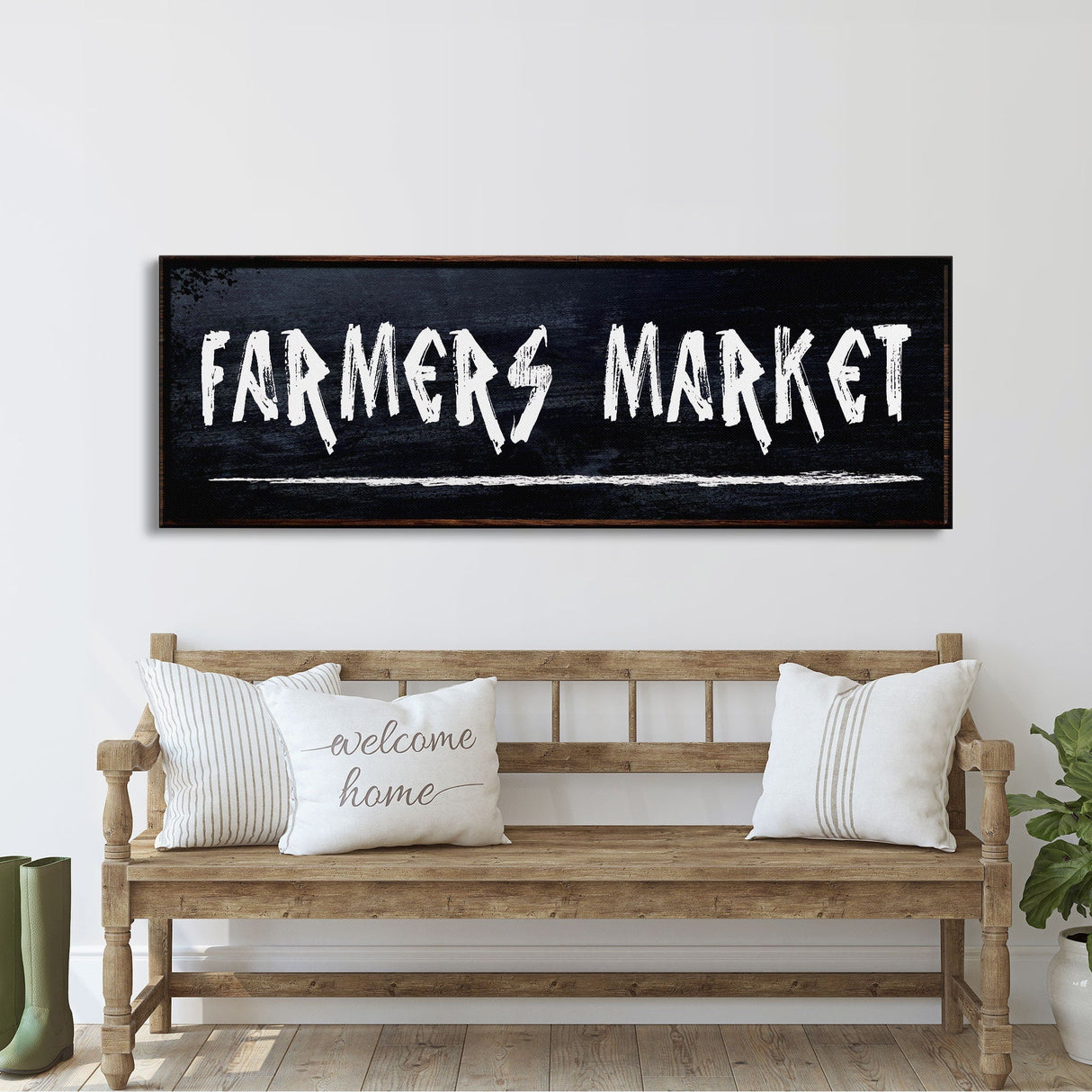 Farmer's Market Printed Canvas Sign Sign Distressed Wall Art Farmer's Market Cute Kitchen Sign Kitchen Wall Art