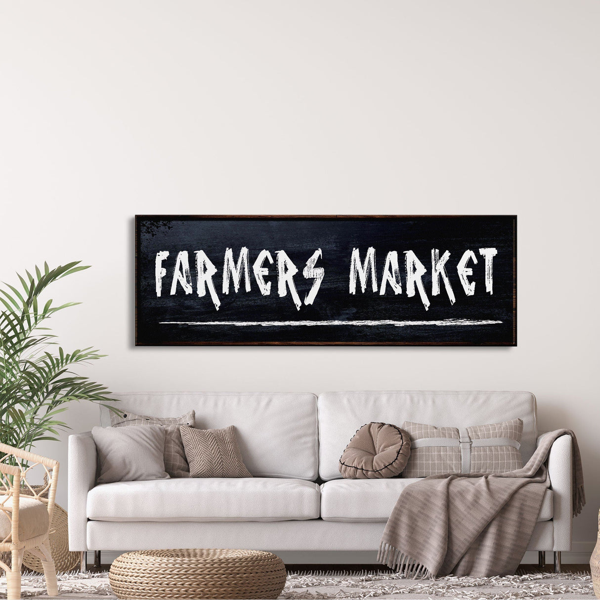 Farmer's Market Printed Canvas Sign Sign Distressed Wall Art Farmer's Market Cute Kitchen Sign Kitchen Wall Art