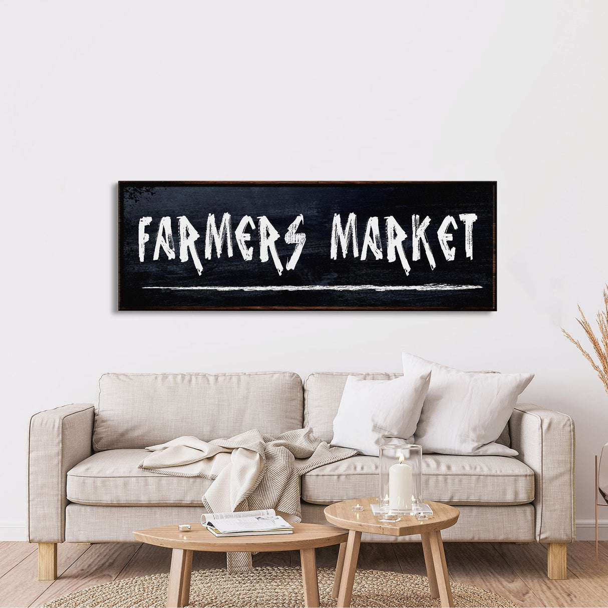 Farmer's Market Printed Canvas Sign Sign Distressed Wall Art Farmer's Market Cute Kitchen Sign Kitchen Wall Art