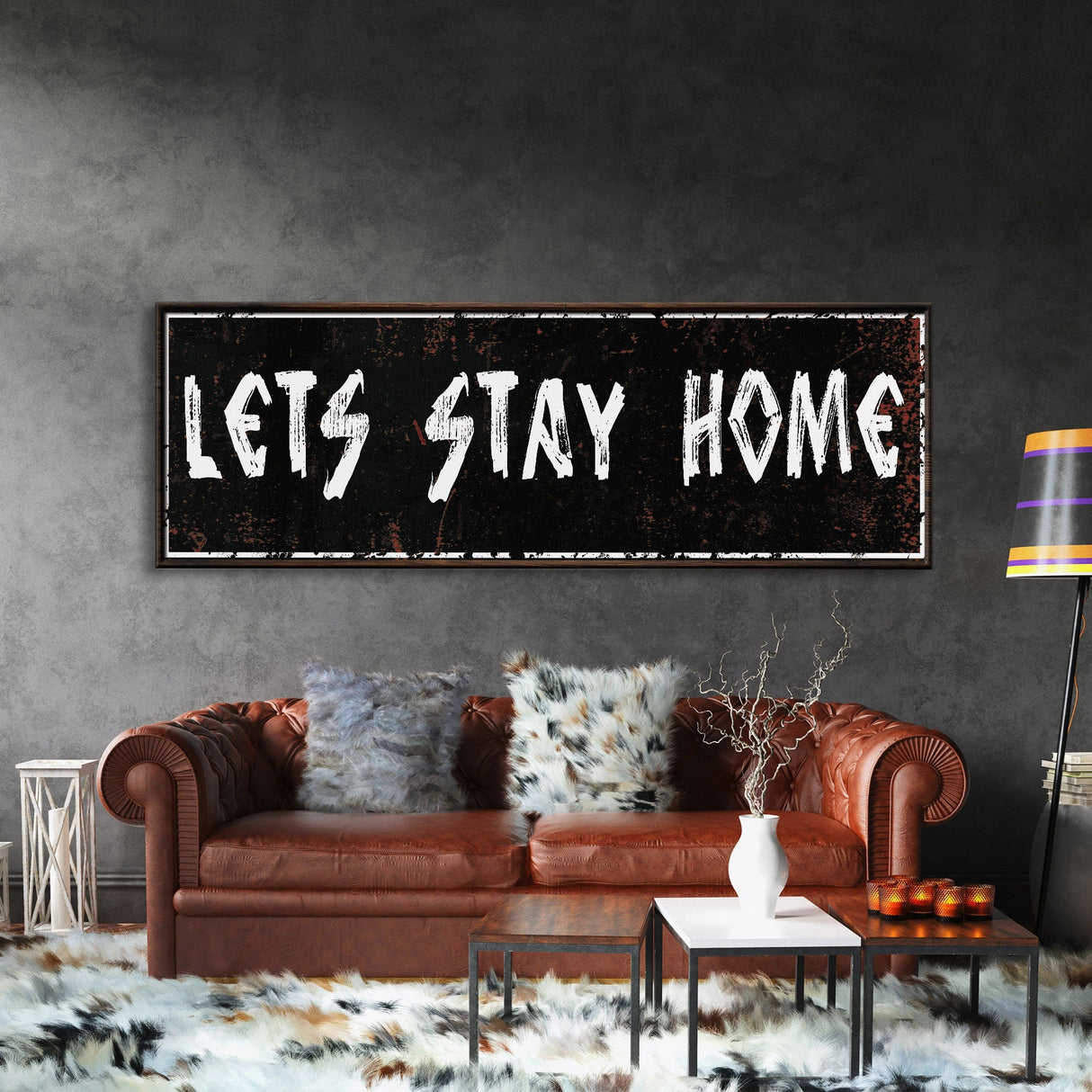 let's stay home sign, farmhouse canvas and wood signs, wooden signs for home, living room wall decor, home wall decor, farmhouse wall art