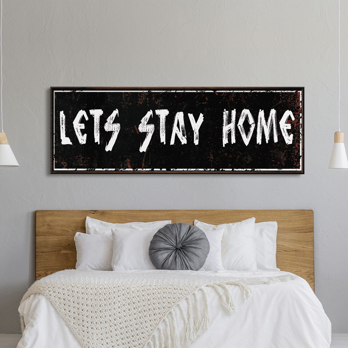 let's stay home sign, farmhouse canvas and wood signs, wooden signs for home, living room wall decor, home wall decor, farmhouse wall art