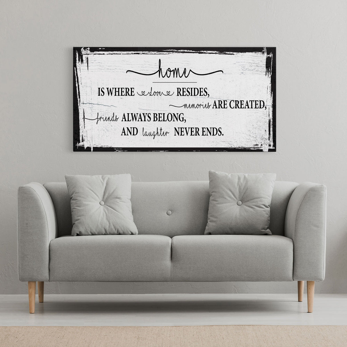 Home is where love resides canvas sign, farmhouse wall decor, farmhouse sign, home sign, family room sign, wood sign, home decor canvas sign