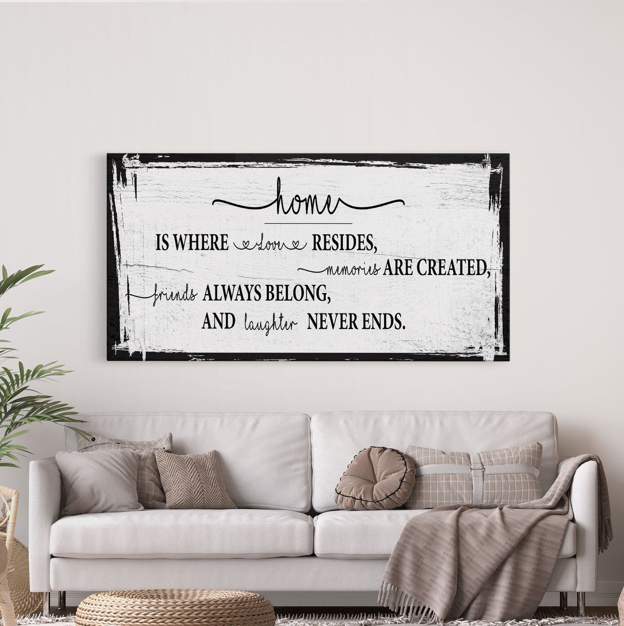 Home is where love resides canvas sign, farmhouse wall decor, farmhouse sign, home sign, family room sign, wood sign, home decor canvas sign