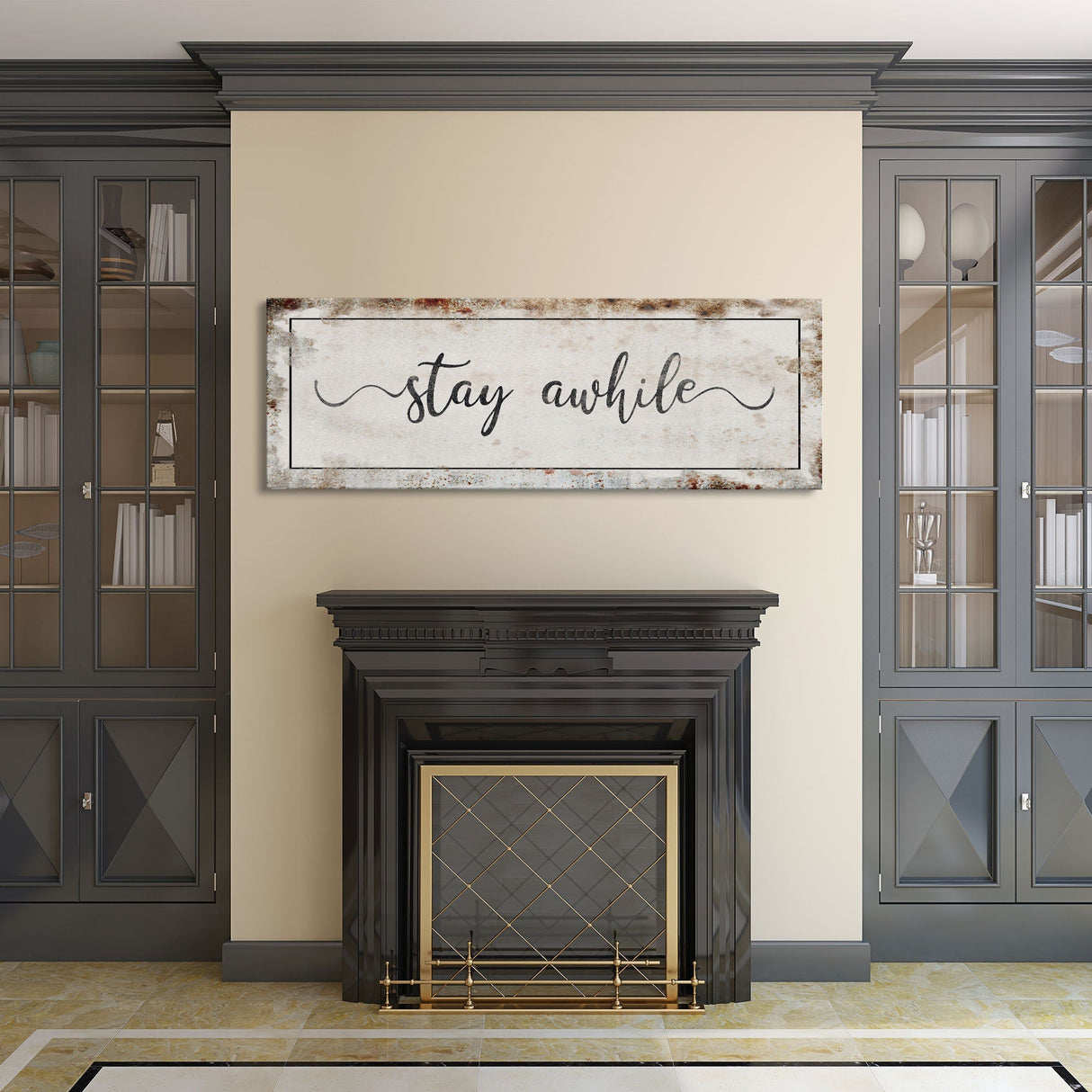 Stay awhile sign, Stay Awhile Canvas Print, Living Room Signs, Living room wall decor, Entryway Wood sign, wooden signs, guest room art