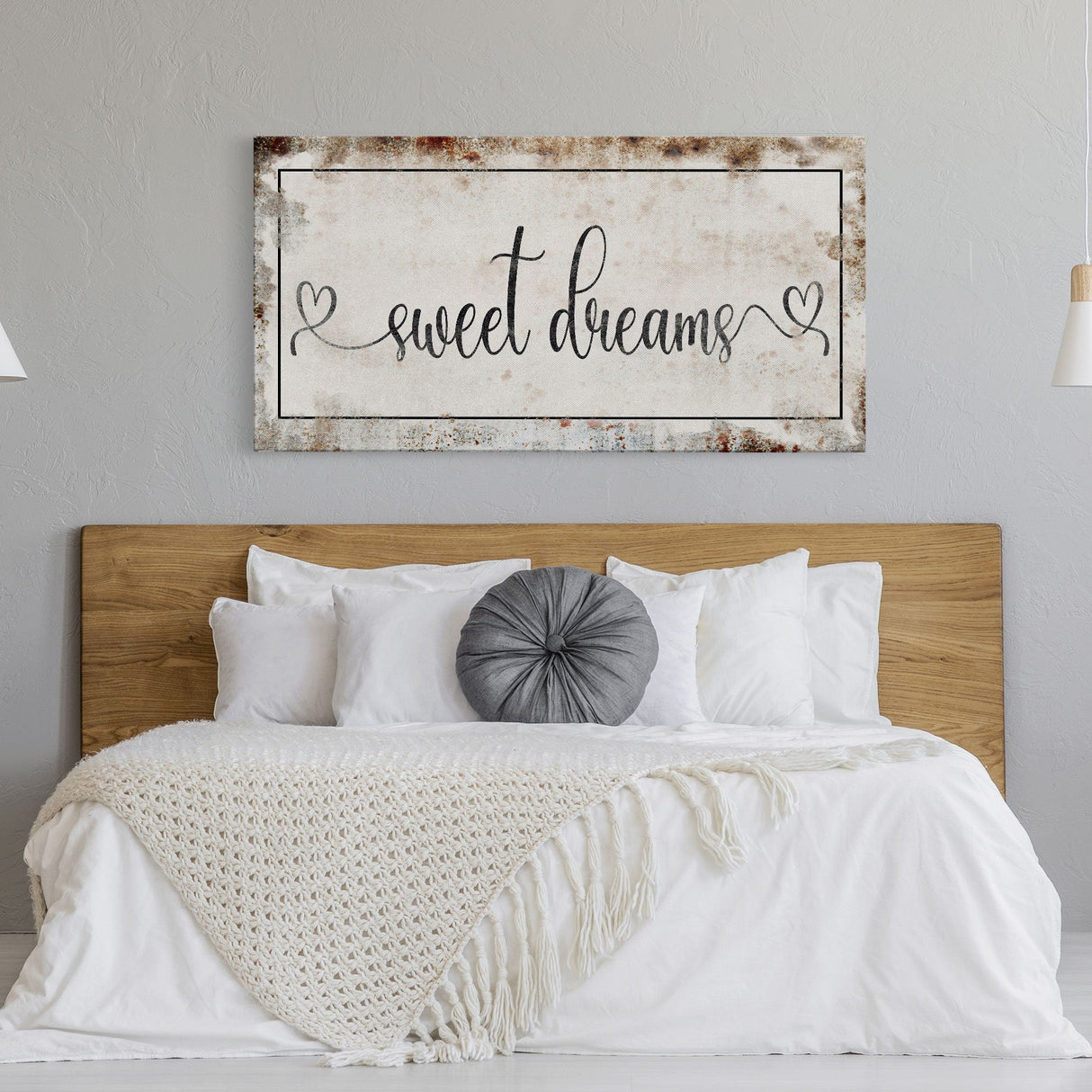 Sweet Dreams Canvas Sign, Master Bedroom Sign, Bedroom Wall Decor, Sign For Bedroom, distressed Canvas Sign, Sign Above Bed, Bedroom Art