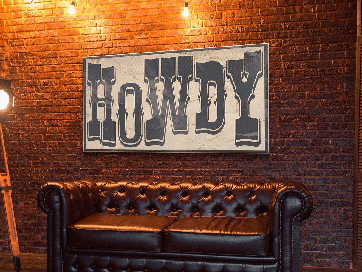 Howdy Typography Wall Art Print, Midwest Decor, Southwestern Wall Art, Canvas Print or Poster, Modern Design, Southern Home Art, Ranch Art