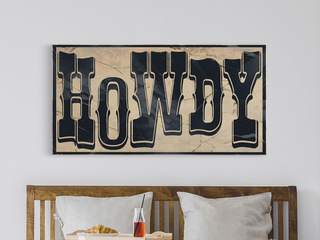 Howdy Typography Wall Art Print, Midwest Decor, Southwestern Wall Art, Canvas Print or Poster, Modern Design, Southern Home Art, Ranch Art