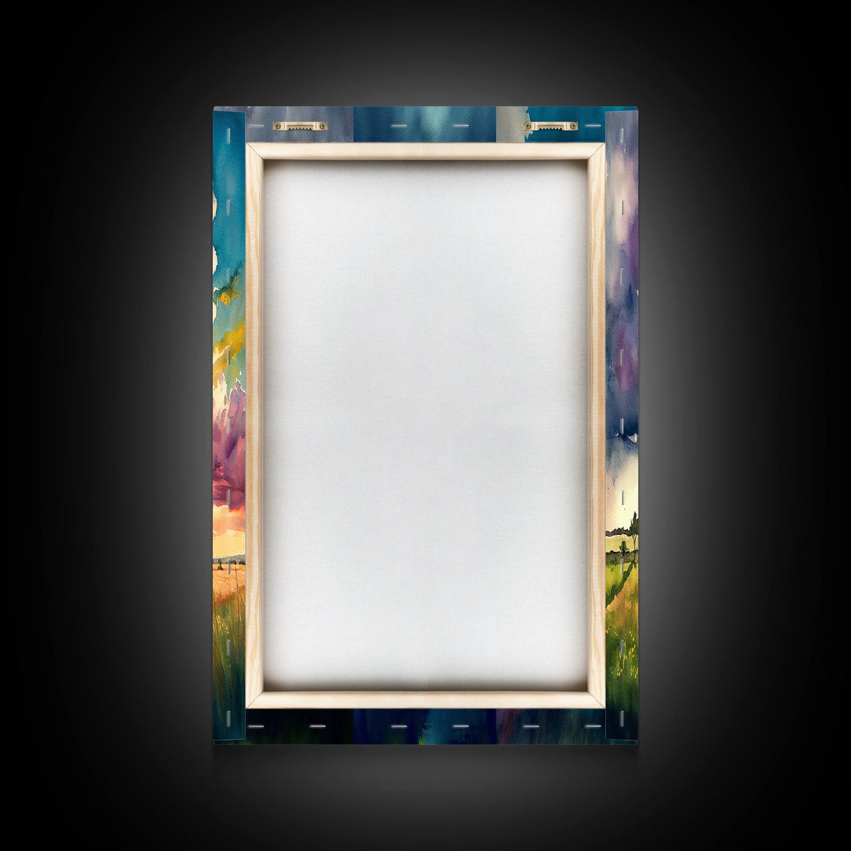 Texas Prairie Landscape Wall Art Set, Watercolor Canvas Print Original, Abstract Landscape Art Framed, Set of 3, 3 Panel Art